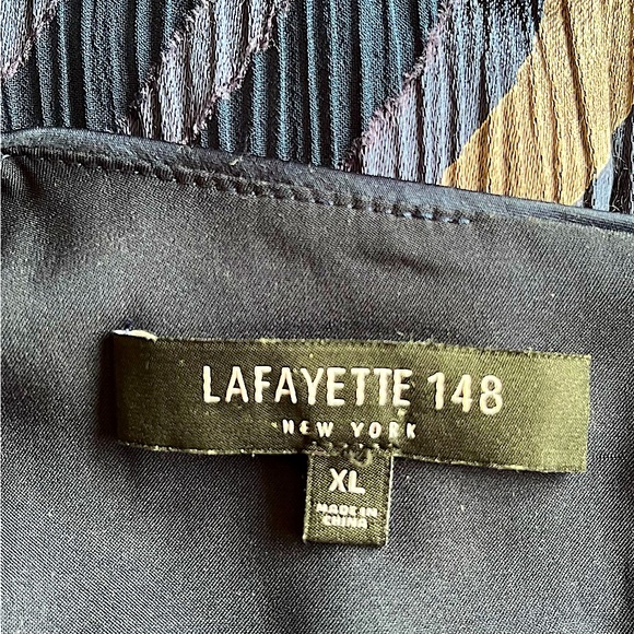 LAFAYETTE 148 New York Navy Patterned Maxi Dress - Picture 12 of 12